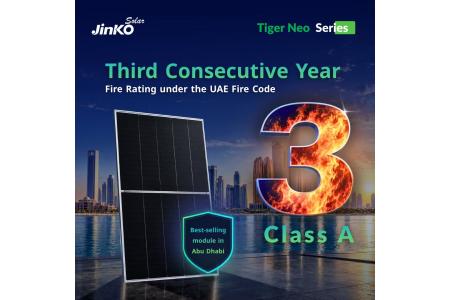 Jinko Solar Tiger Neo Class A fire resistance rating under UAE Fire Code