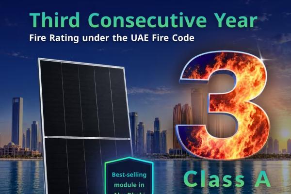 Jinko Solar Tiger Neo Class A fire resistance rating under UAE Fire Code