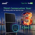 Jinko Solar Tiger Neo Class A fire resistance rating under UAE Fire Code